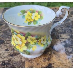 Queen's‎ Rosina China Co Fine Bone China Teacup Yellow Floral Primrose England